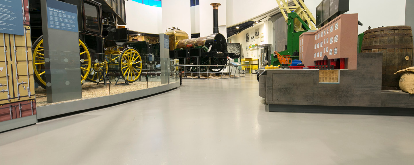 A resin floor in a museum 